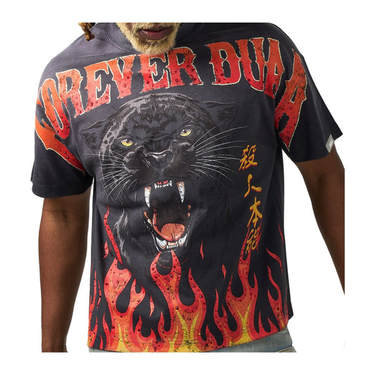 Duaa Panther Flames Tee — Black — Duaa — view 2