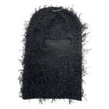 Distressed Knit Ski Mask — Black
