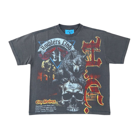 Howlers Club "City Wolves" Tee — Brown Wash — Howlers Club — view 2