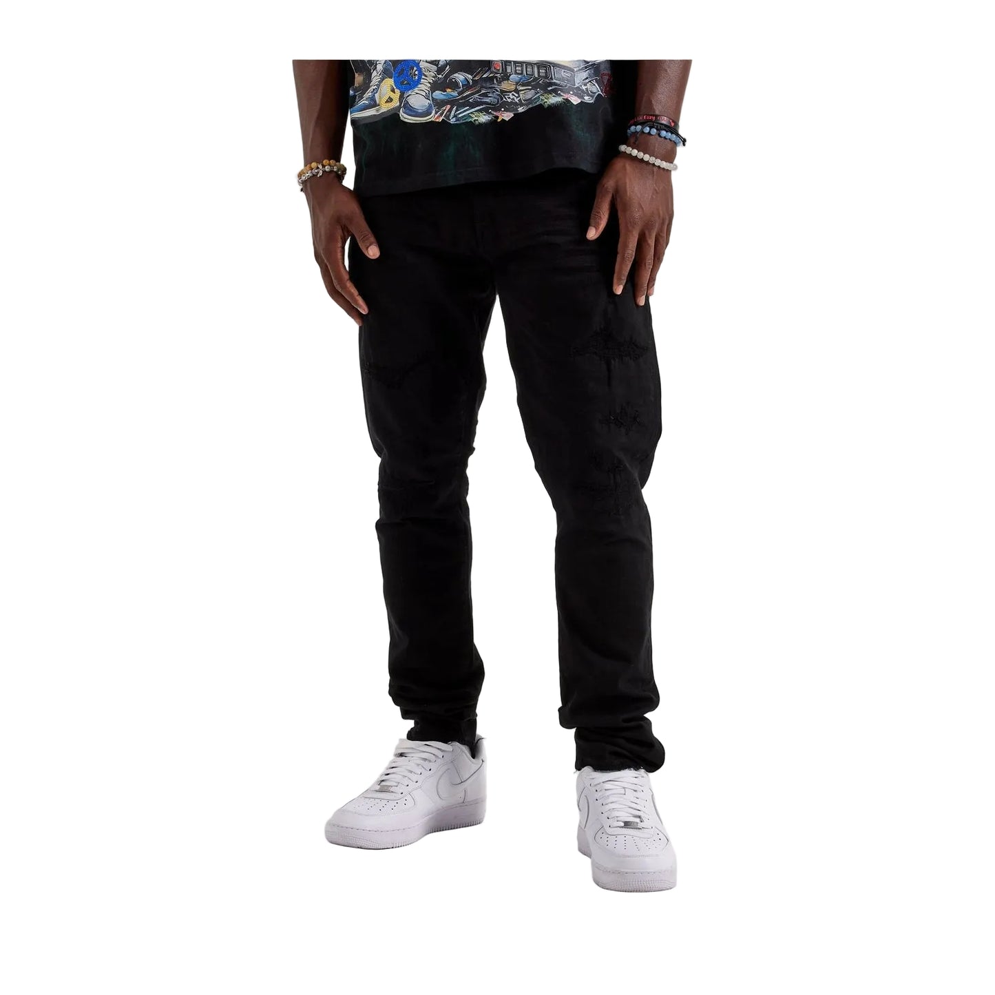 Jordan Craig Ross Slim Distressed Jean — Jet Black
