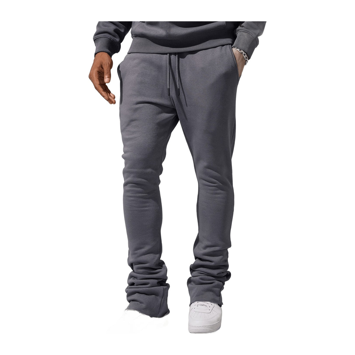 Jordan Craig "Uptown" Stacked Sweatpant — Charcoal — view 2