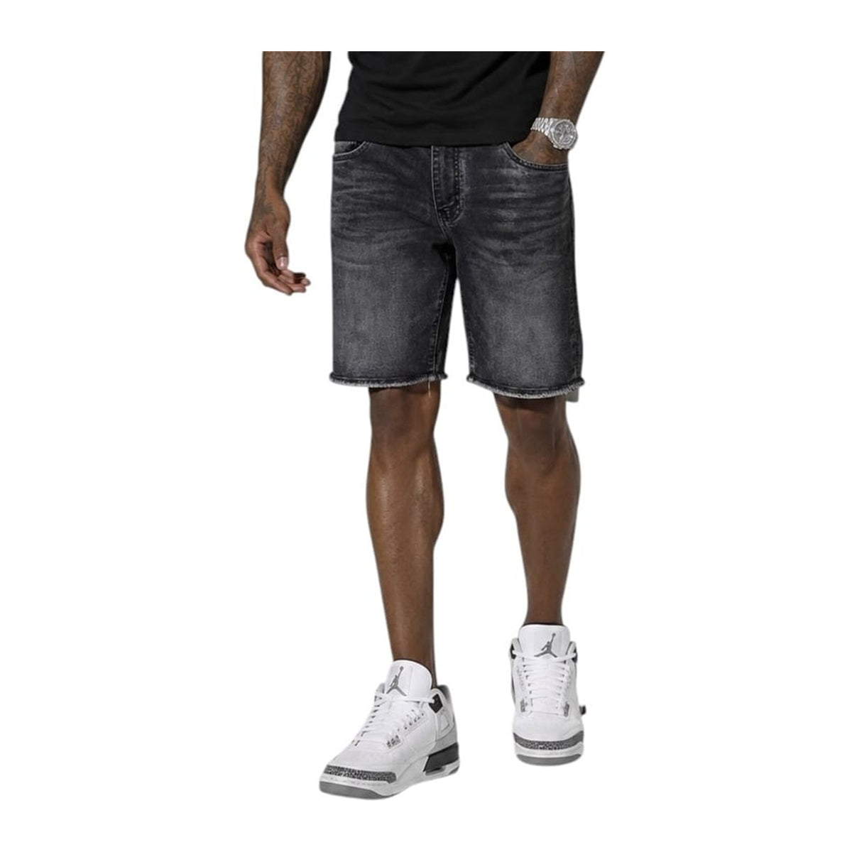 Jordan Craig Denim Short — Black Shadow Faded