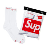 Supreme x Hanes Crew Socks — White, 4-pack