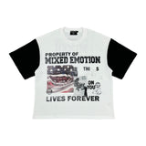 Mixed Emotion "Property" Tee — White/Navy