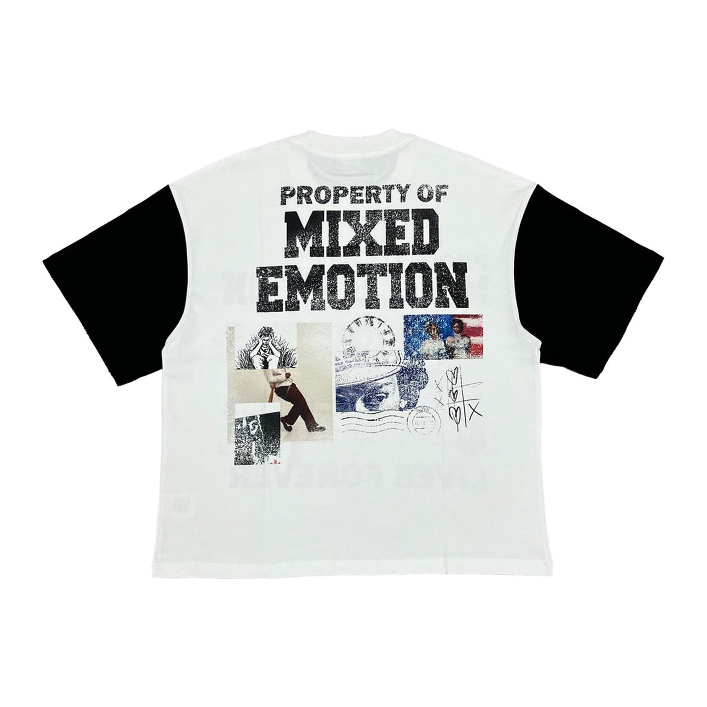 mixed emotion property tee white navy