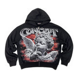 Concept LA "Cherub 2" Zip-Up Hoodie — Black