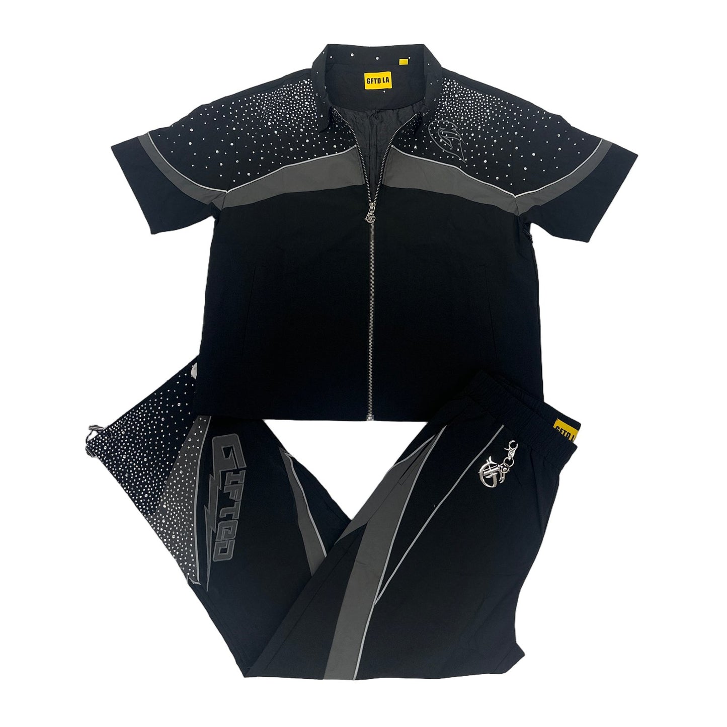gftd la apex shirt and pants set black