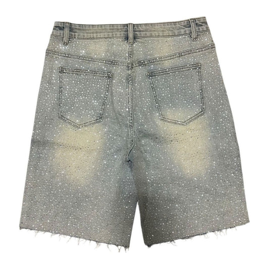 syndicate monaco rhinestone jorts vintage blue