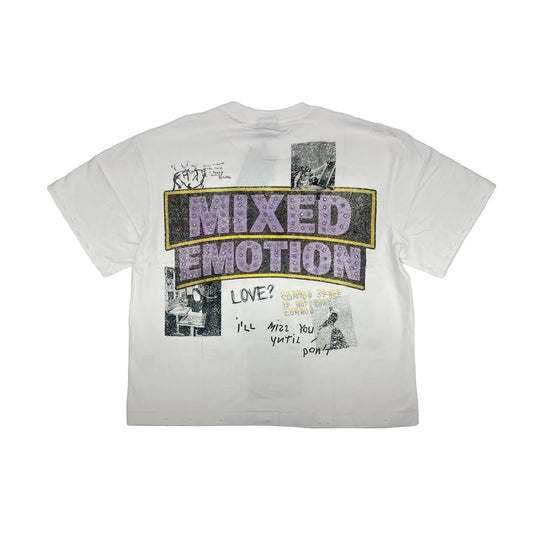 mixed emotion where are you box logo tee white