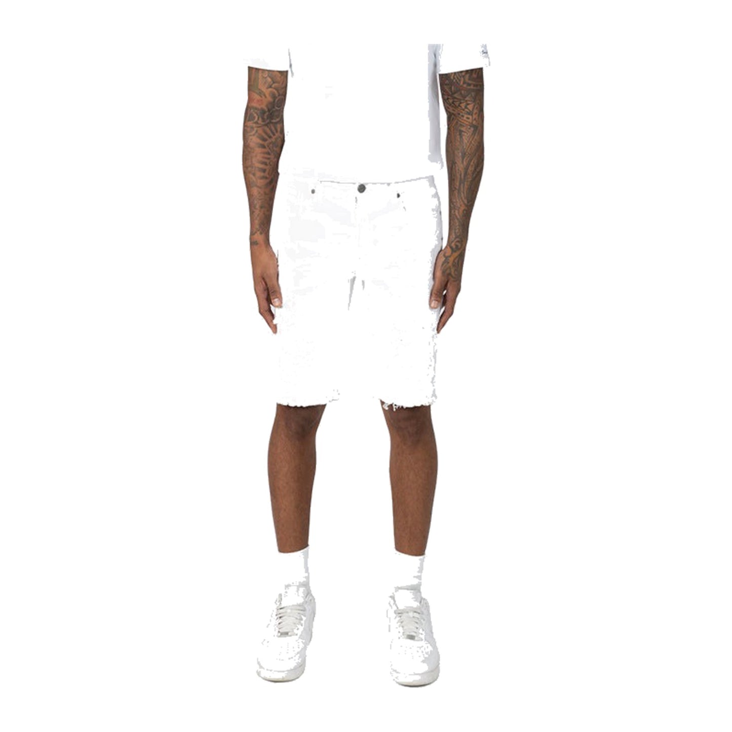 Smoke Rise Essential Denim Short — White