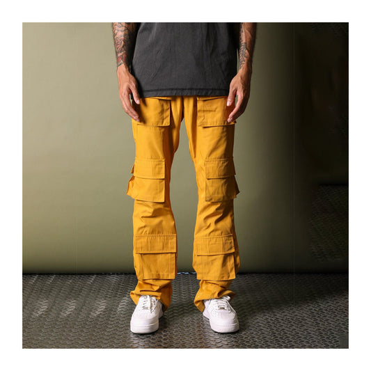 GFTD LA Porter Stacked Cargo Pant — Gold — view 2