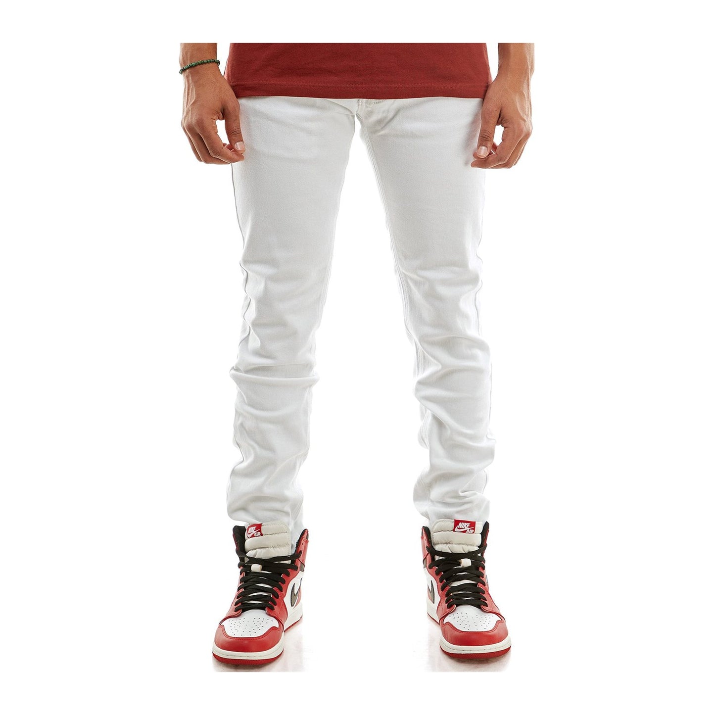 KDNK SK201 Skinny Jean — White Creme