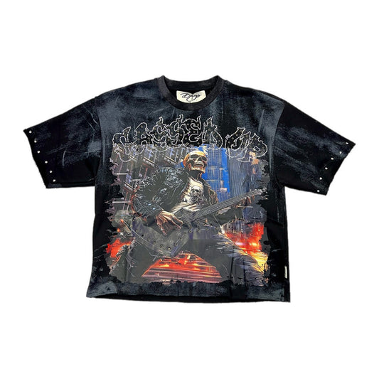 BKYS "Rock My World" Skeleton Tee — Black Wash