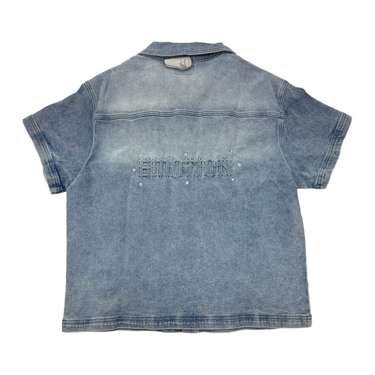 mixed emotion jean shirt blue