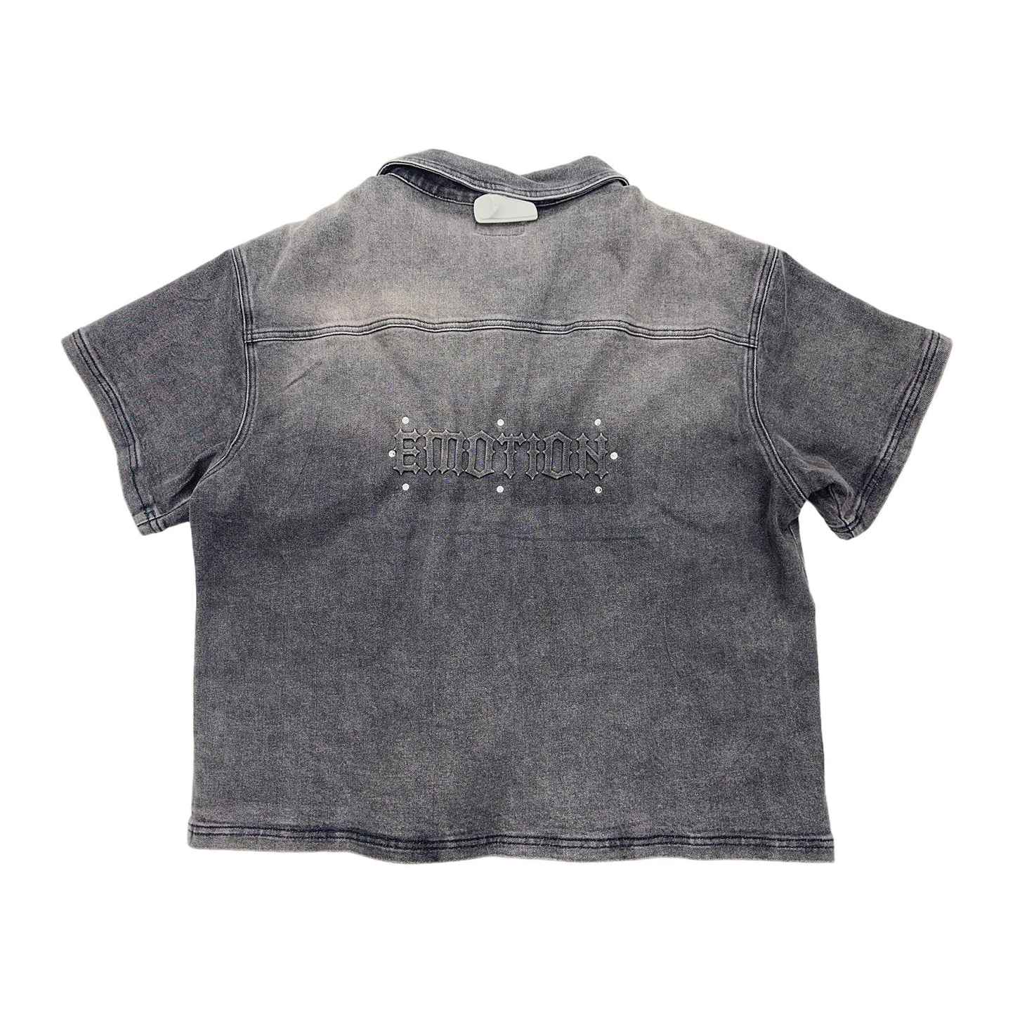 mixed emotion jean shirt grey
