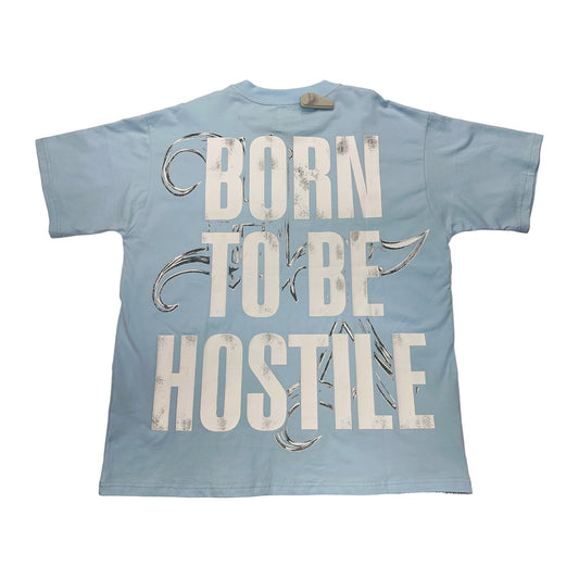 hostile robot skeleton tee sky blue