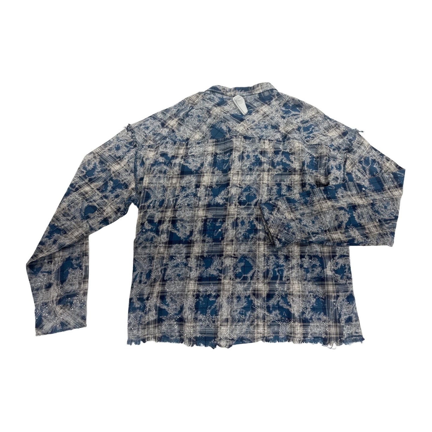Guapi Rhinestone Star Flannel Shirt — Blue Wash