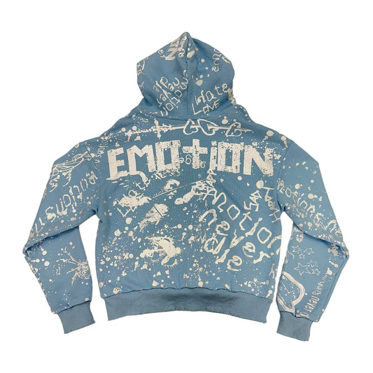 mixed emotion sky blue hoodie