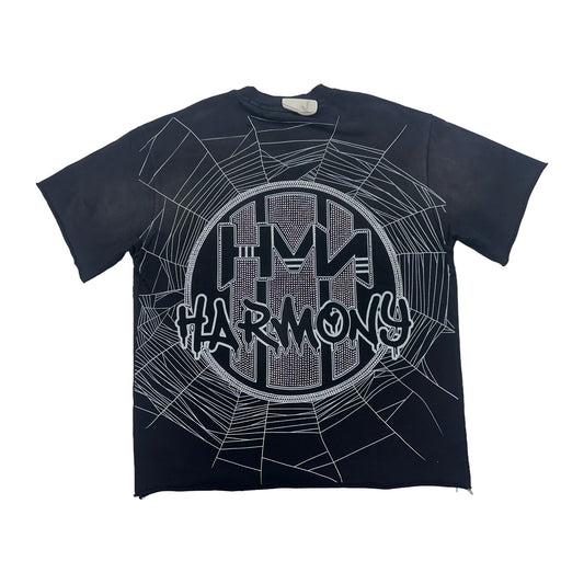 harmony blue spider black tee