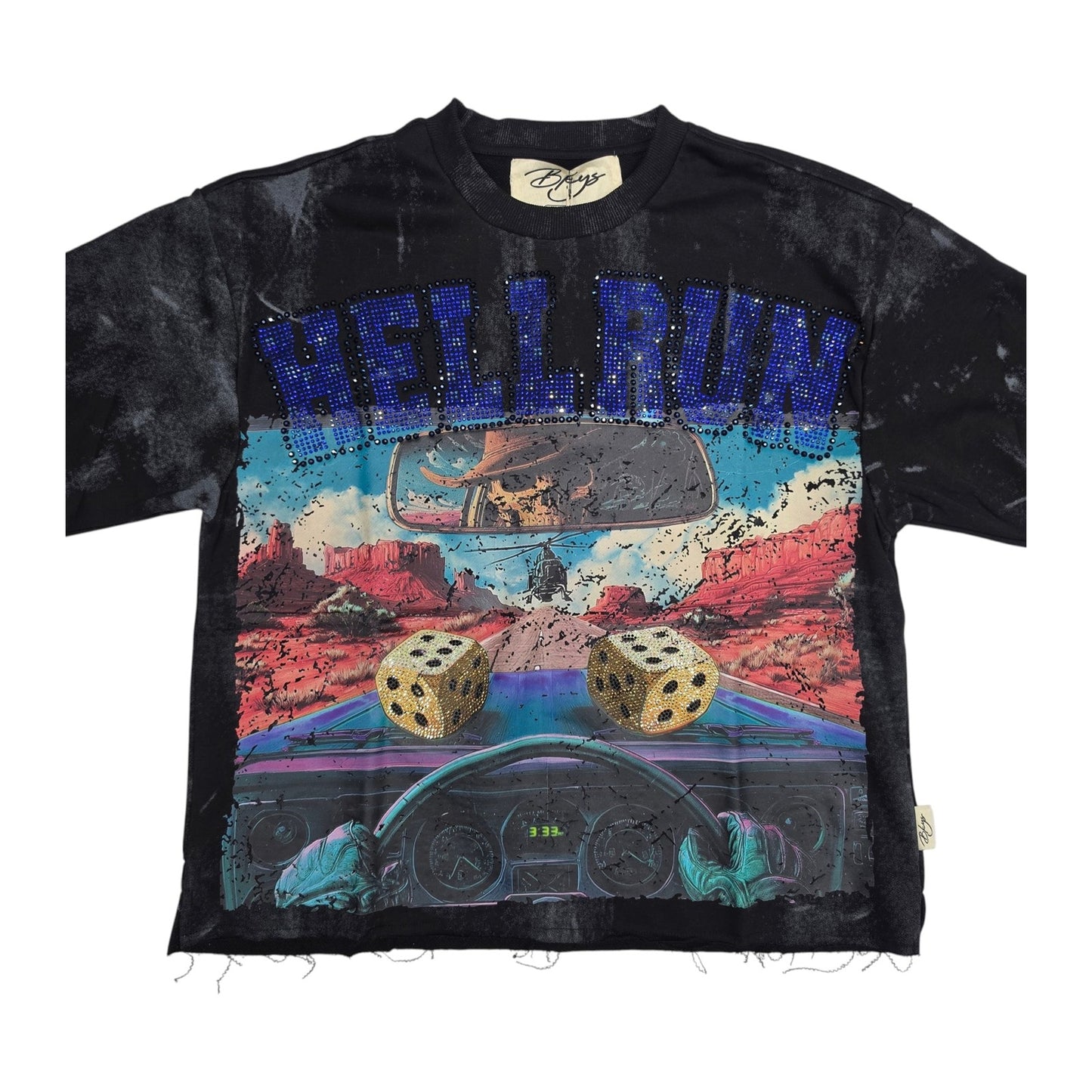BKYS "Hell Run" Rhinestone Tee - Black