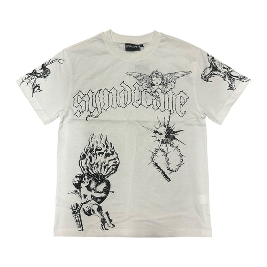 Syndicate "Ascend" Gothic Print Tee — White