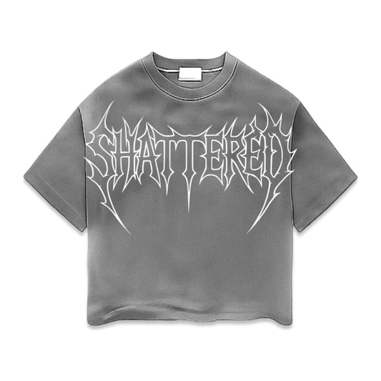 Shattered Hearts "Halo Heart" Distressed Tee - Grey