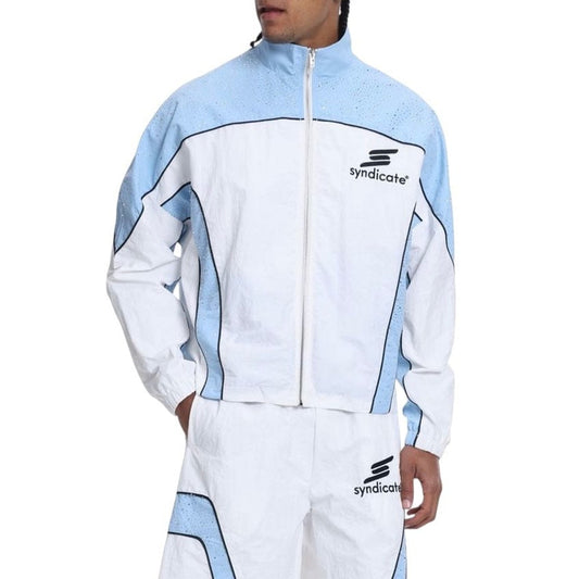 Syndicate nylon track jacket and short set, baby blue