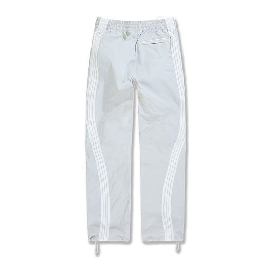Jordan Craig Velocity nylon track pant in light grey with twin white side stripes