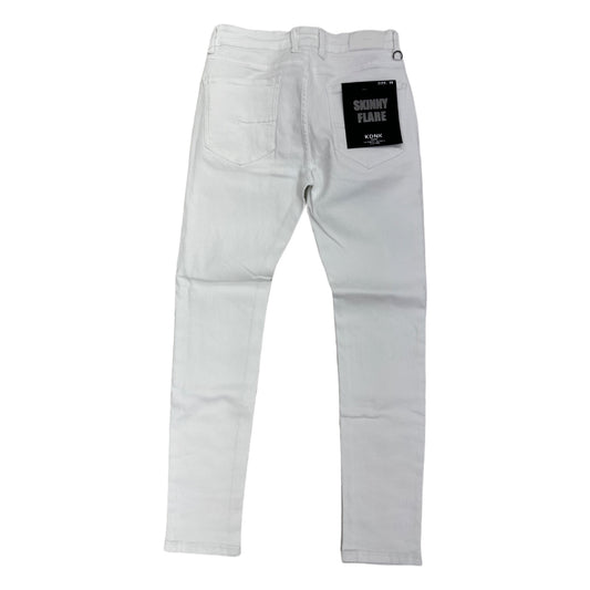 kdnk sk201 skinny flare jean white