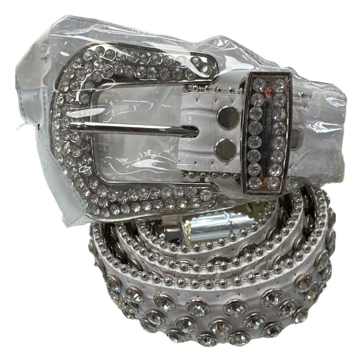koya rhinestone belt white