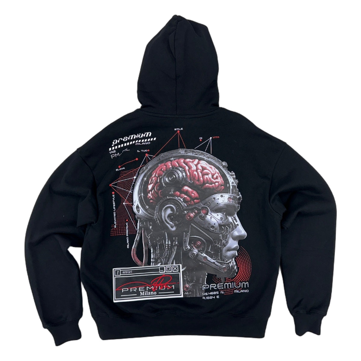 premium milano black hoodie