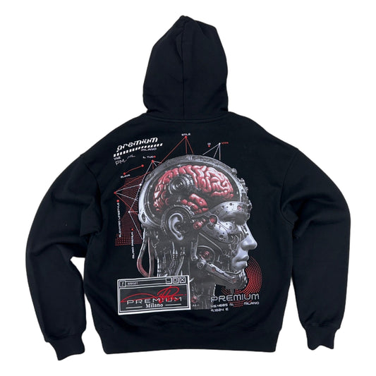 premium milano black hoodie