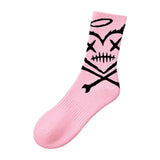 Shattered Hearts Crew Socks — Pink
