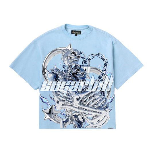 Sugarhill 2 Skeletons Chain Lock Tee — Sky Blue — Sugarhill — view 2