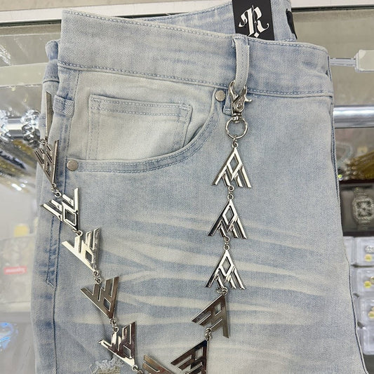 EAK Wallet Chain — Silver/Triangle — clasp and charm detail