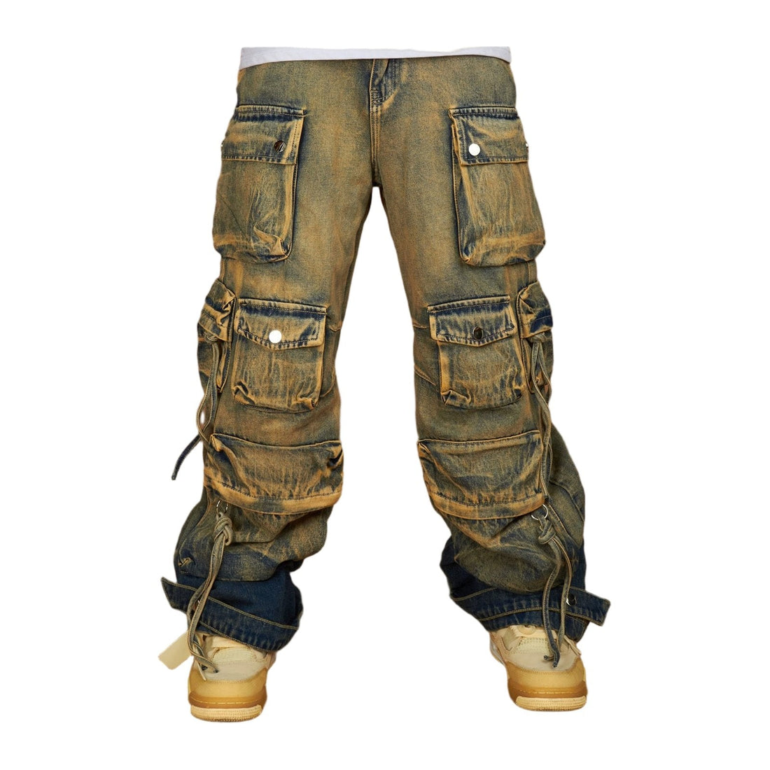 Politics Cunningham baggy cargo denim, front view