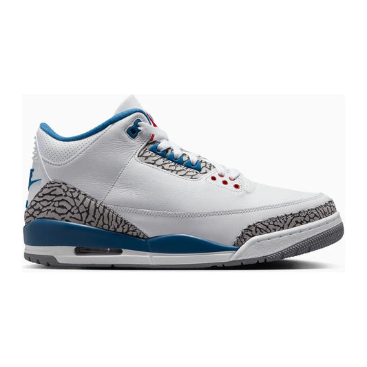 Air Jordan 3 Retro OG White Fire Red True Blue, lateral view