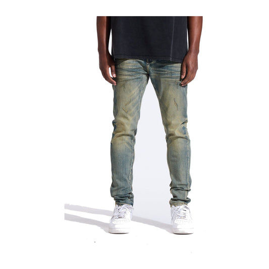 Crysp Atlantic Stacked Jean in vintage sand, worn front view
