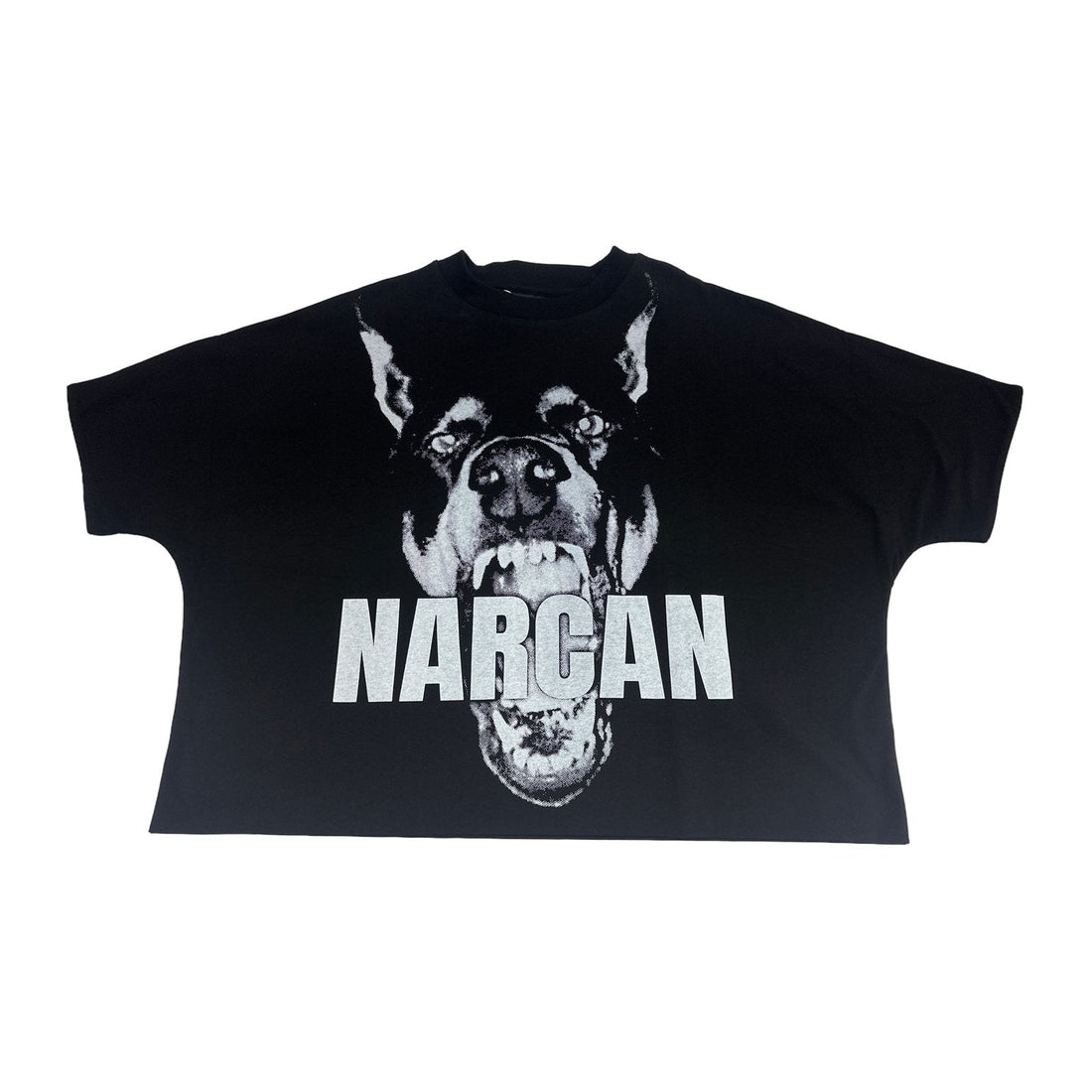 Syndicate Narcan Race Track tee in black, front view