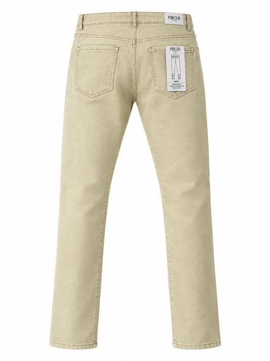 Focus 5244 Premium Clean Denim — Khaki