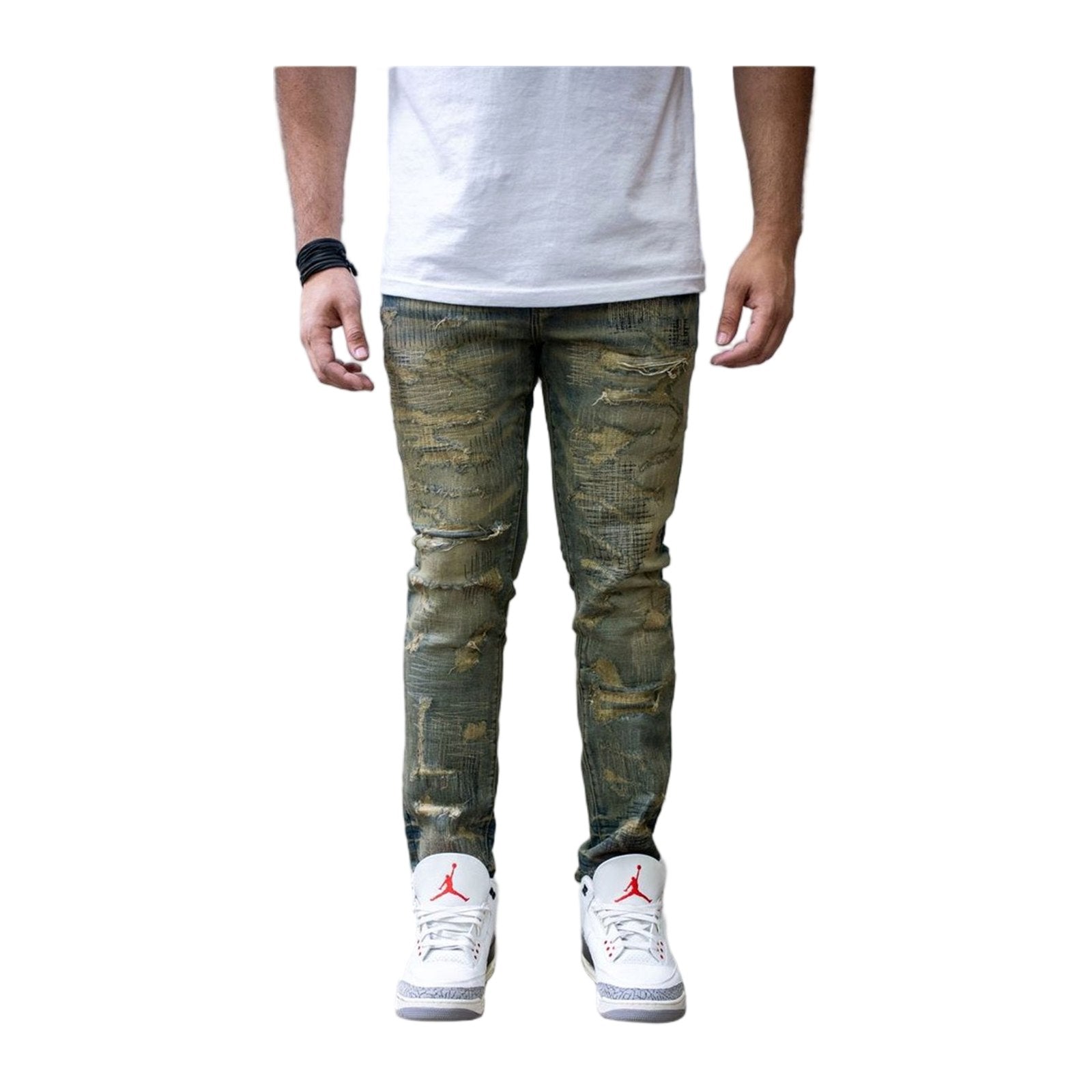 Damati "Santiago" Stretch Denim — Dark Dirty Blue, view 2