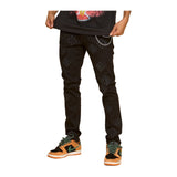 KDNK Diamond Rhinestone Skinny Jean — Black