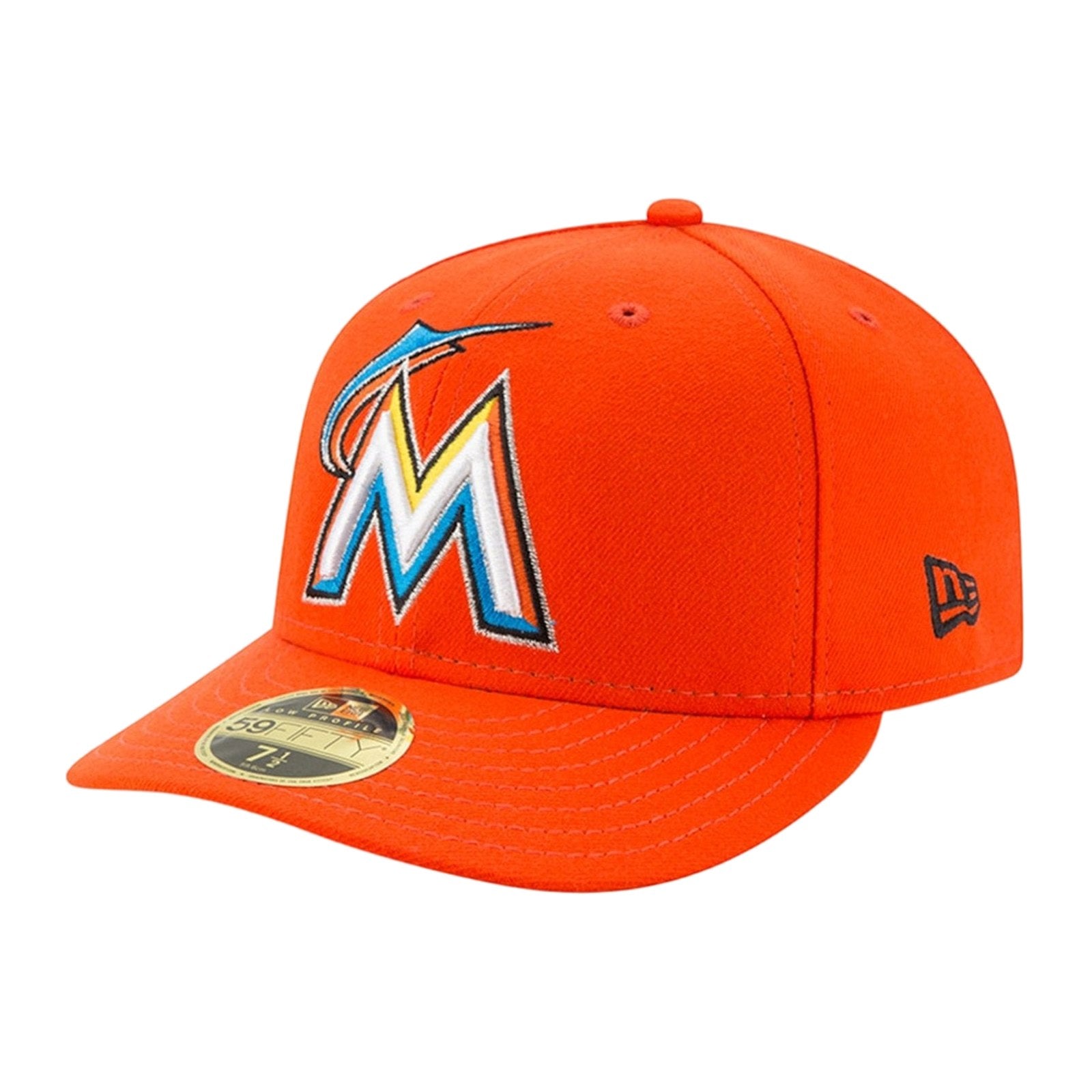 New Era Miami Marlins Authentic Collection Road 59FIFTY Fitted — Orange