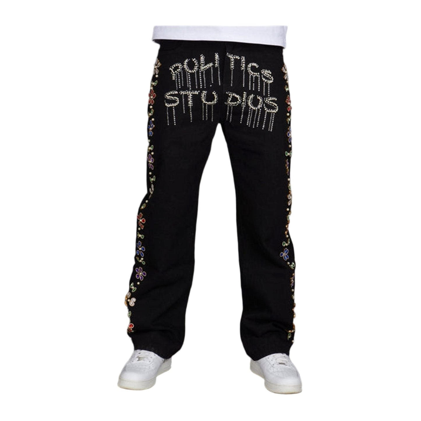 Politics "Quin 385" Embellished Jean — Jet Black, view 2