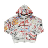 Prestige "No War Today" All-Over Zip Hoodie — White