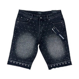 Kindred Rhinestone Denim Short — Black Wash