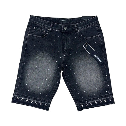 Kindred Rhinestone Denim Short — Black Wash