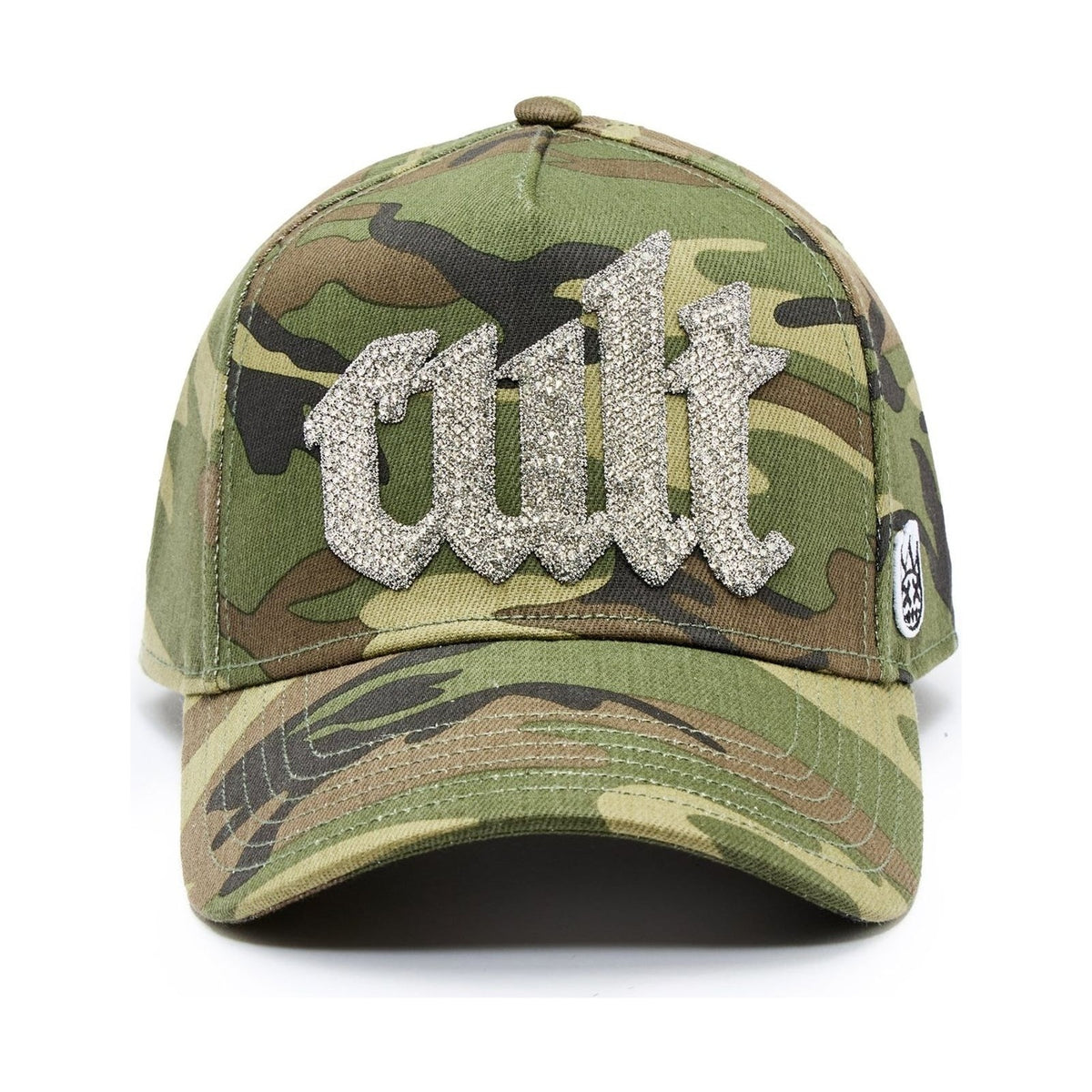 Cult of Individuality Crystal Cult Script Logo Hat in Camo, front