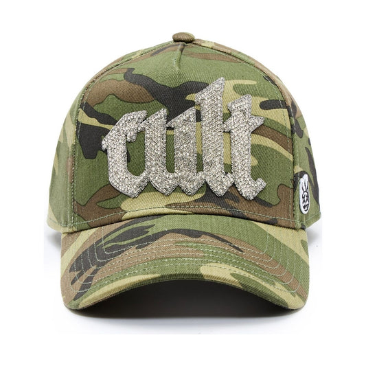 Cult of Individuality Crystal Cult Script Logo Hat in Camo, front
