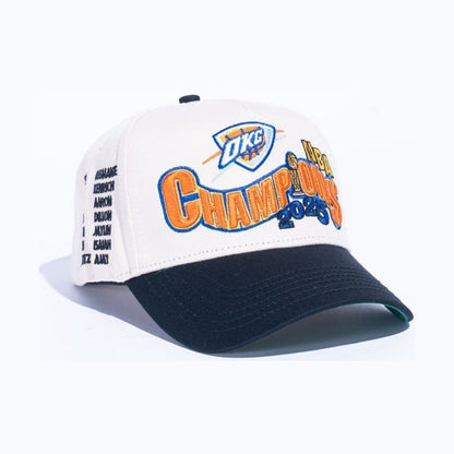 Reference OKC Champs Cream/Black snapback hat, front